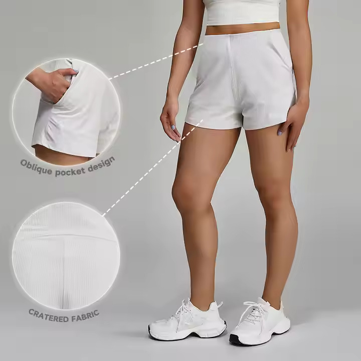6PCS Women Double Layer Workout Shorts